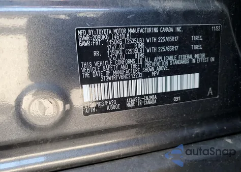 2022 Toyota Rav4 Xle z USA, uszkodzony, nr VIN 2T3W1RFV6NC213232